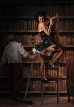 Девушка в библиотеке (81 фото)