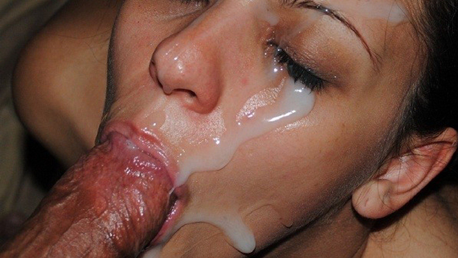 Free HQ gentle red lips and wet blowjob with cum in mouth