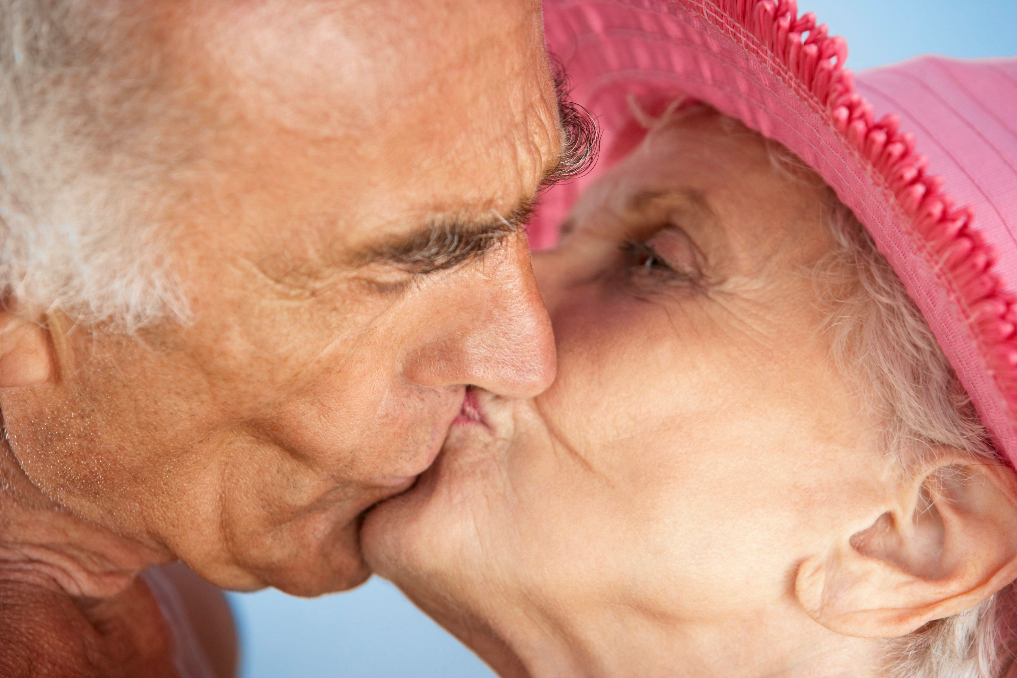 Old Man Young Girl Kiss