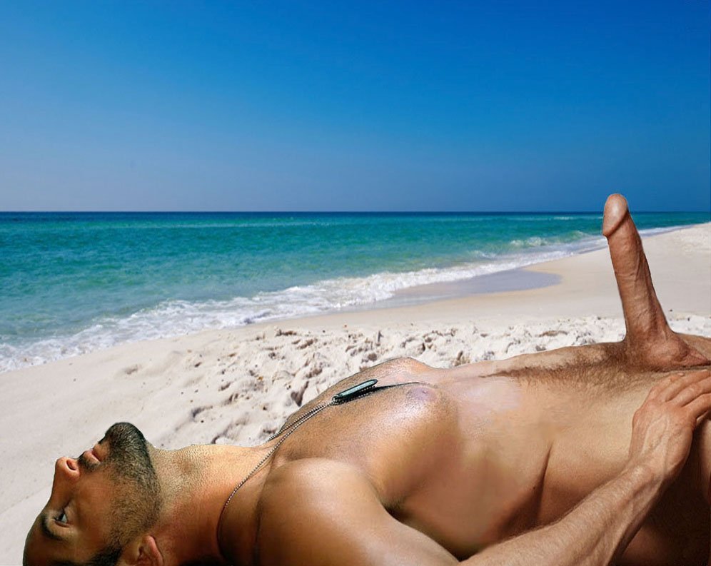 Nude men at beach