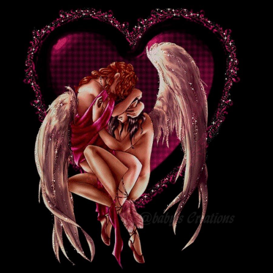 Ангел и демон, обнаженная девушка с ангельскими крыльями, трусики ангела.