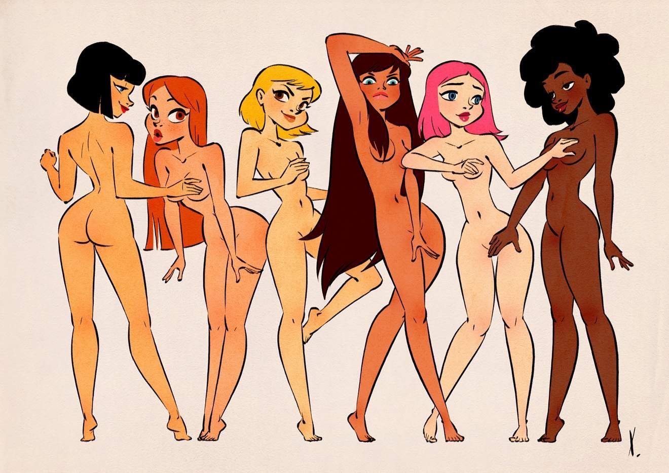 Naked woman cartoon